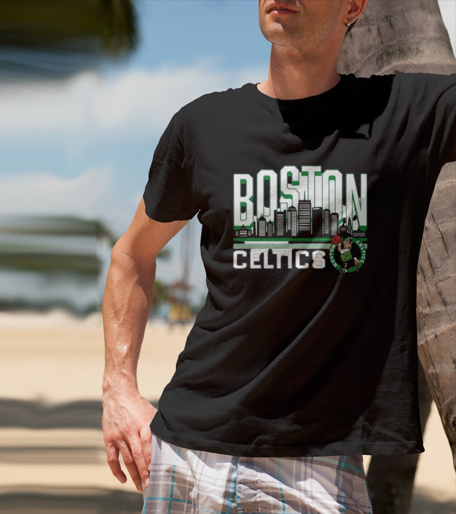 Boston Celtics NBA Basketball Skyline T-Shirt
