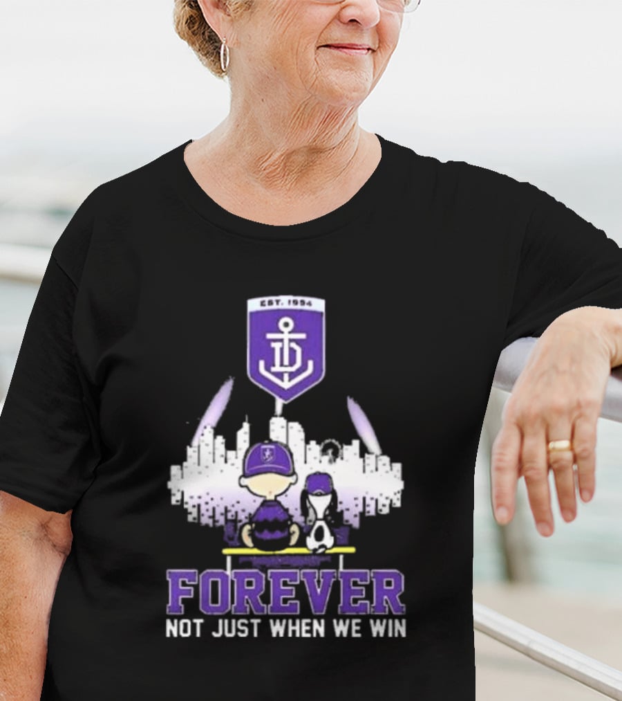 Peanuts Snoopy And Charlie Brown Fremantle Dockers Forever Not Just When We Win T-Shirt