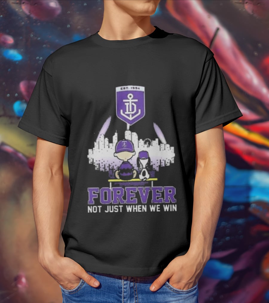 Peanuts Snoopy And Charlie Brown Fremantle Dockers Forever Not Just When We Win T-Shirt