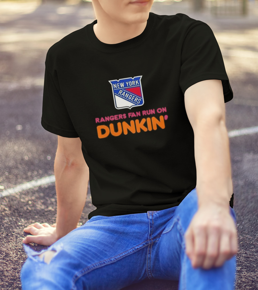 New York Rangers Fan Run On Dunkin T-Shirt
