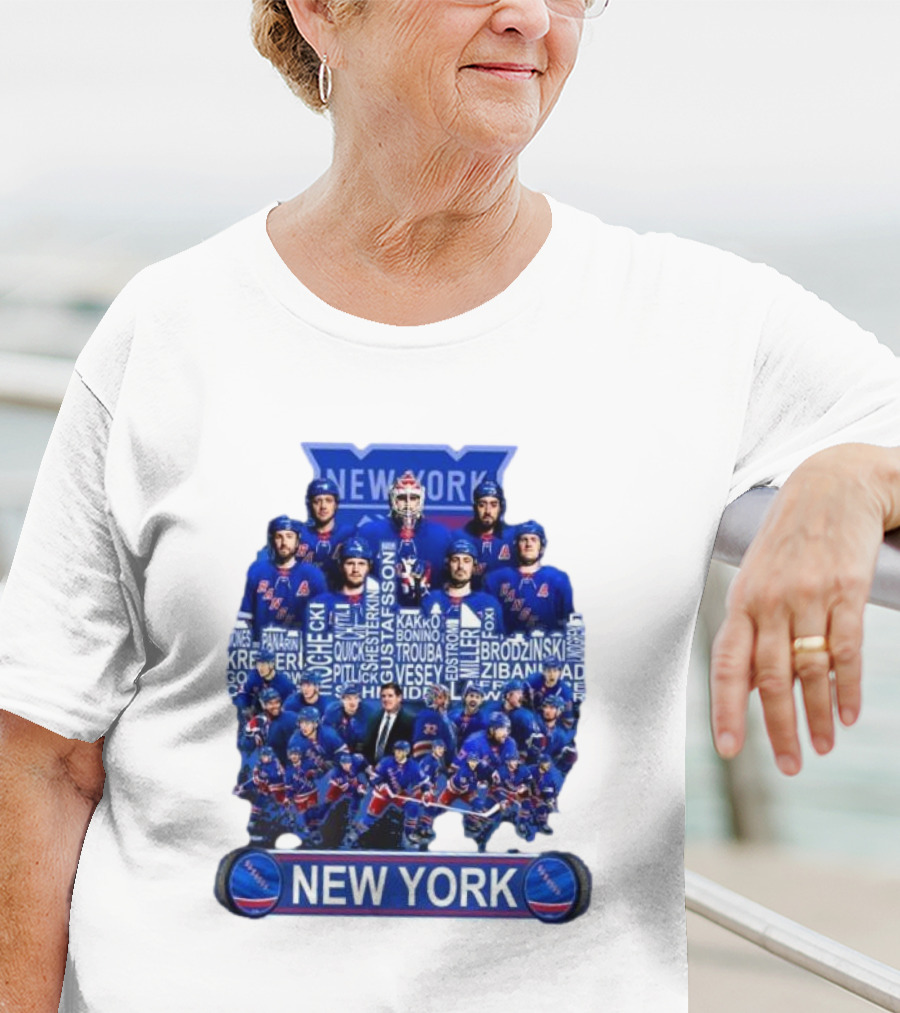New York Rangers Hockey Team Players Skyline Names T-Shirt