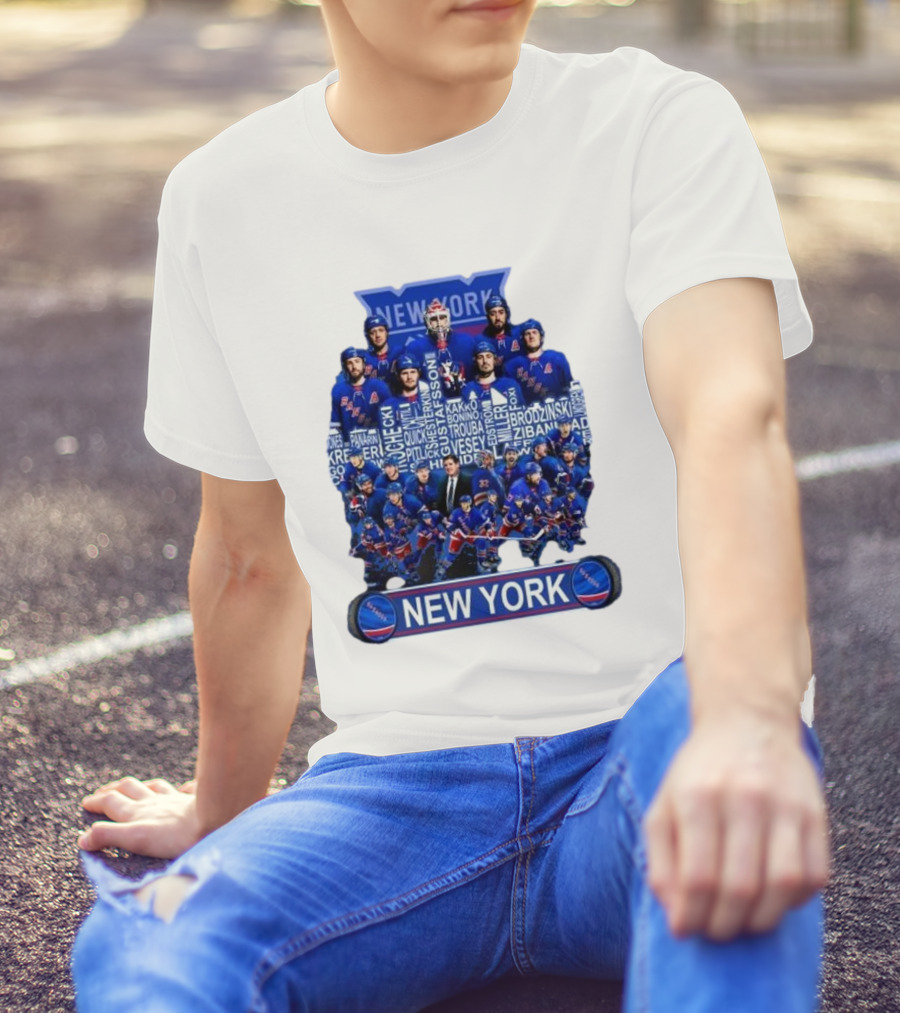 New York Rangers Hockey Team Players Skyline Names T-Shirt