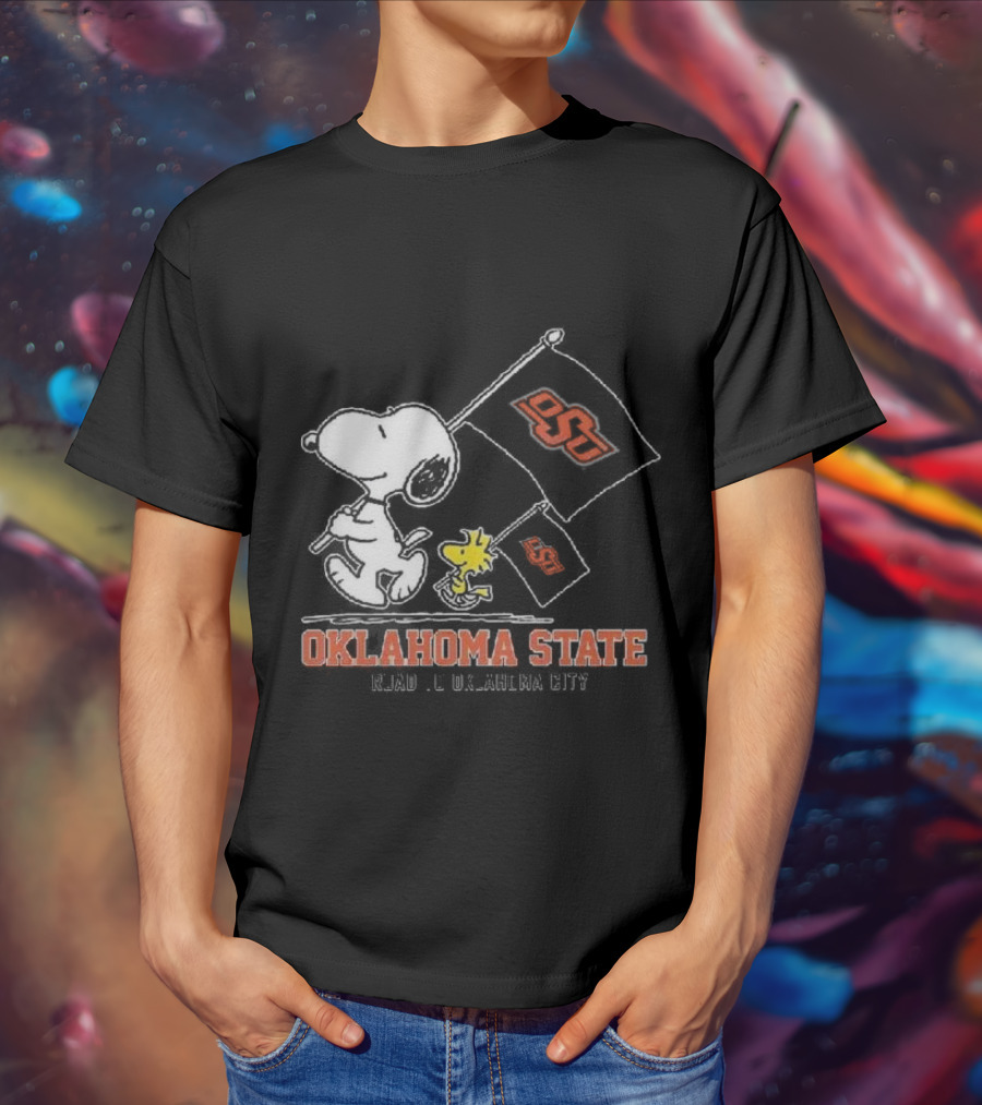 Snoopy Woodstock Oklahoma State OSU Road To Oklahoma City T-Shirt