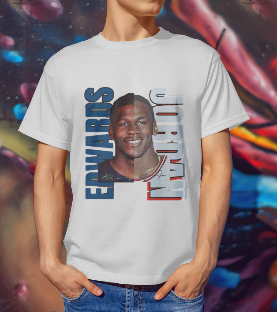Edwards Jordan Basketball Signatures Split Face T-Shirt