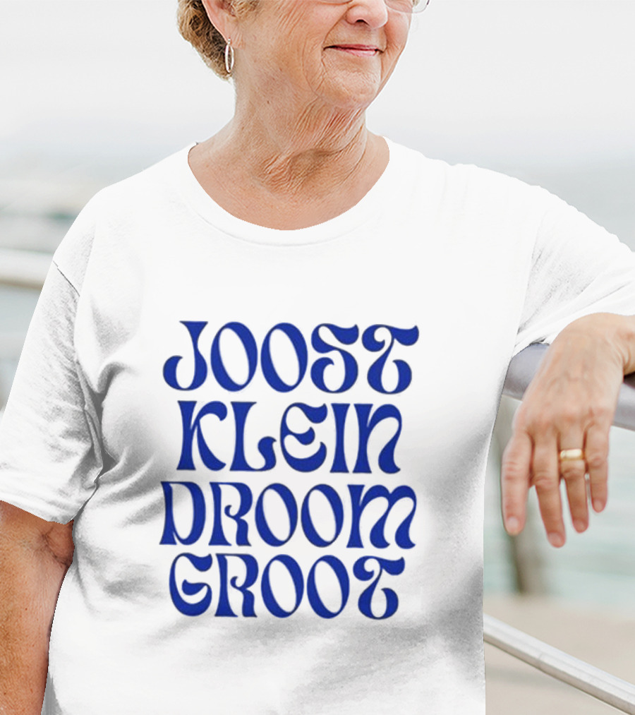 Joost Klein Droom Groot Retro Bold Blue Typography T-Shirt