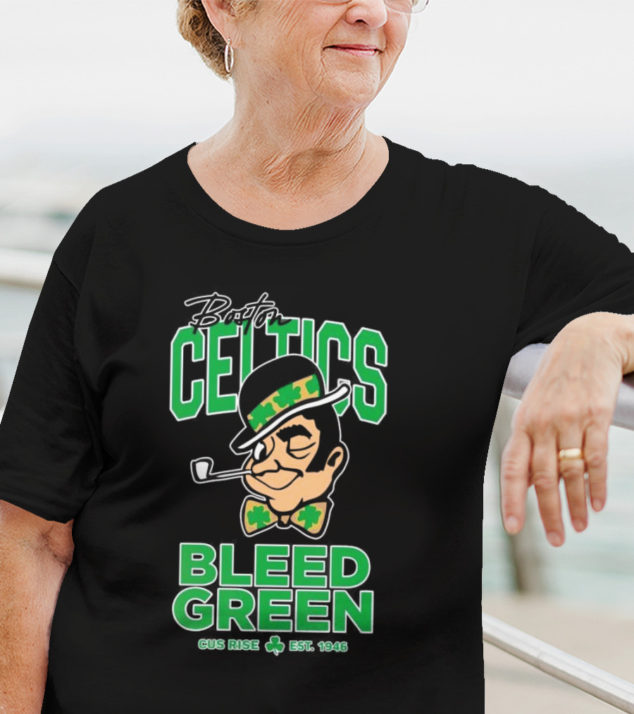 Boston Celtics Gus Rise Bleed Green Basketball Est 1946 T-Shirt