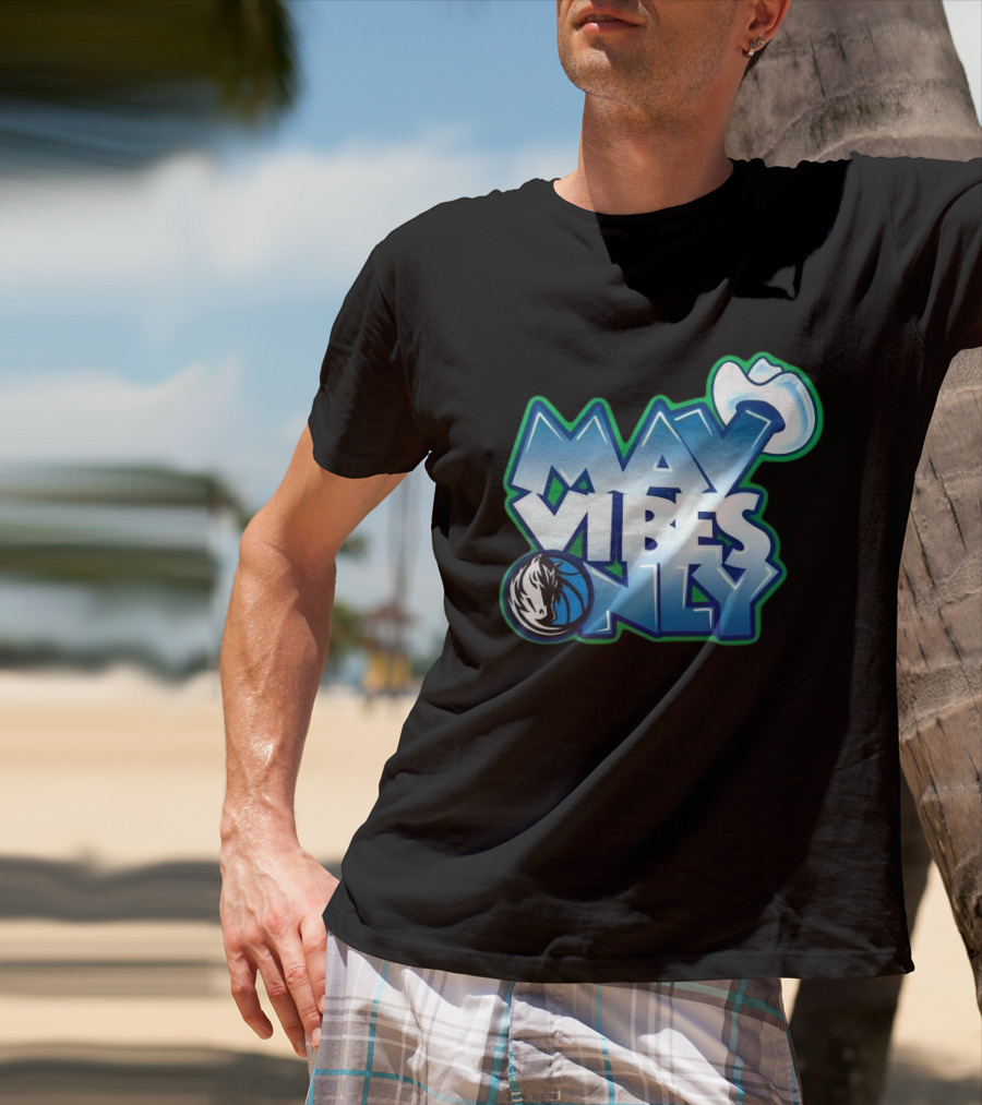 Mav Vibes Only Dallas Mavericks Basketball Logo Cowboy Hat T-Shirt