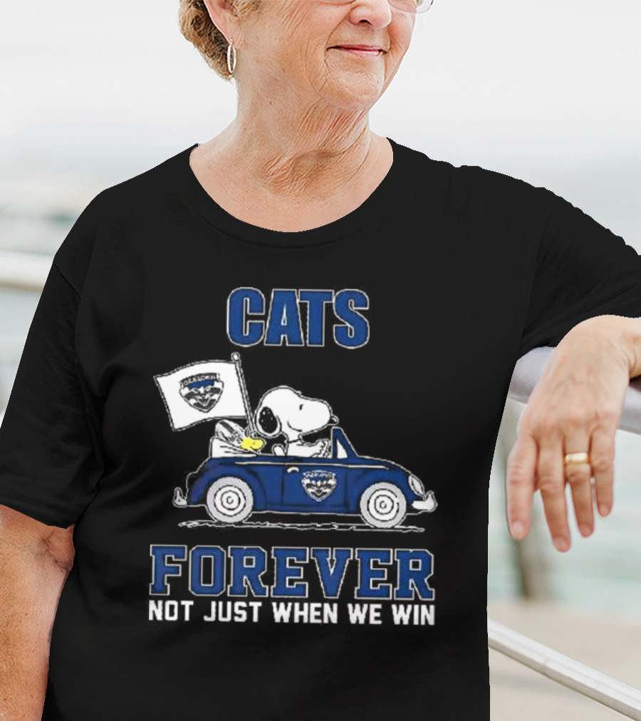 Snoopy Driving Geelong Cats Forever Not Just When We Win T-Shirt