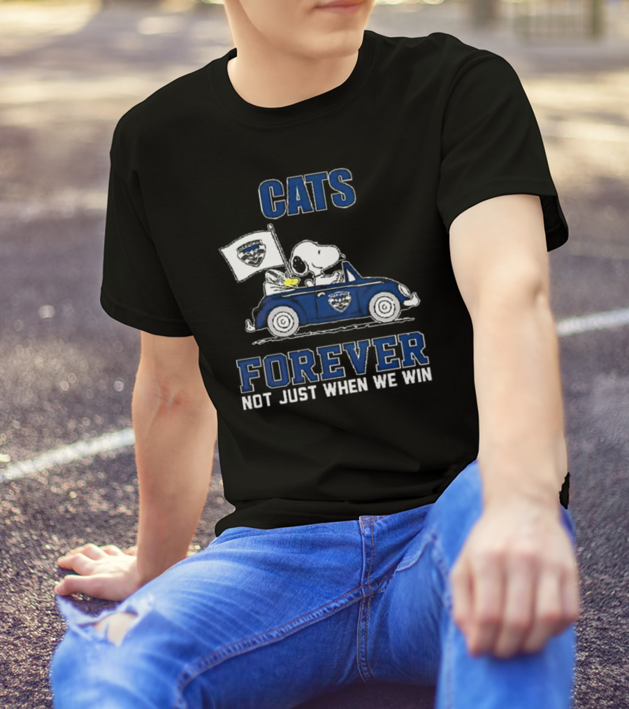 Snoopy Driving Geelong Cats Forever Not Just When We Win T-Shirt