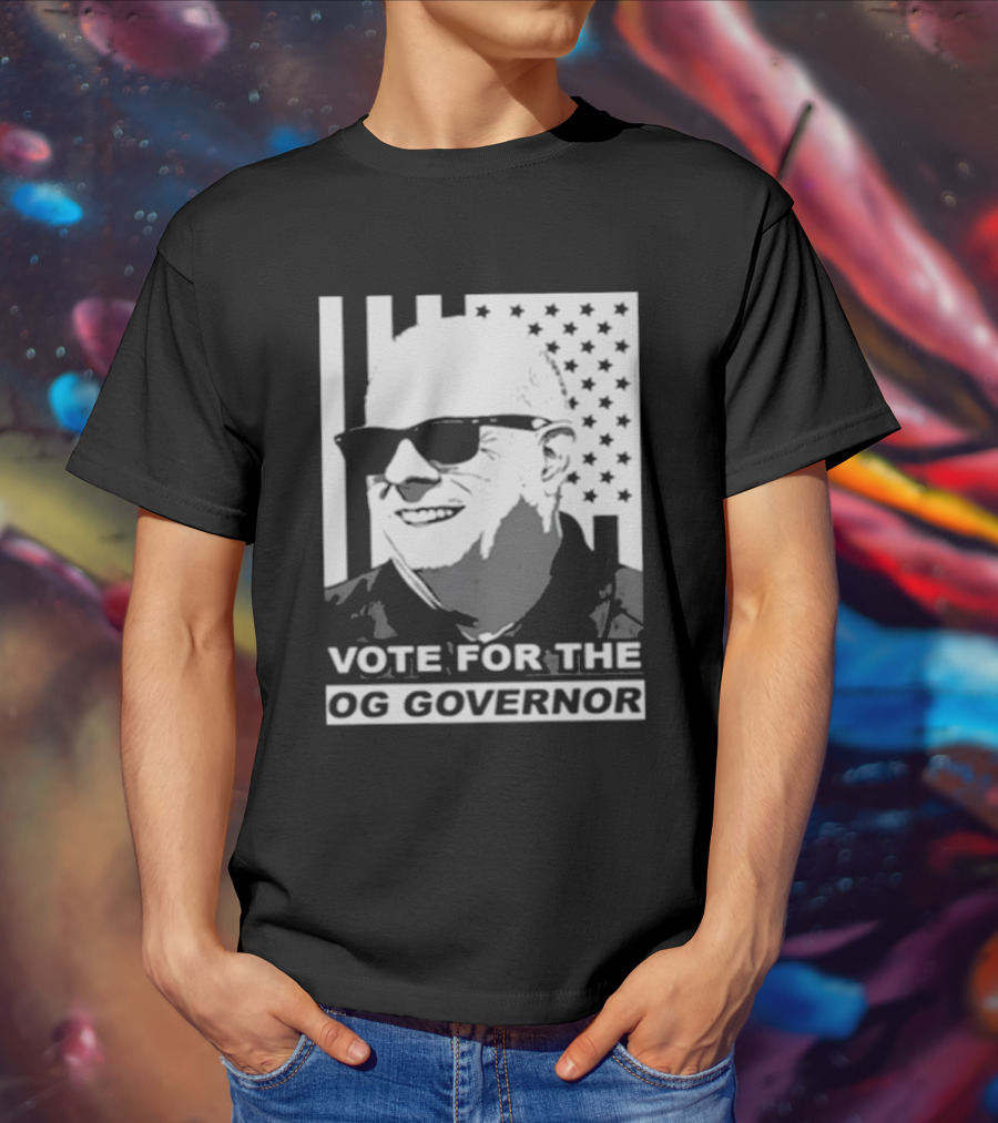 Vote For The OG Governor Larry Hogan With American Flag Background T-Shirt