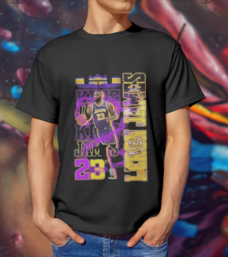 King LeBron James No. 23 Los Angeles Lakers True King Fan T-Shirt