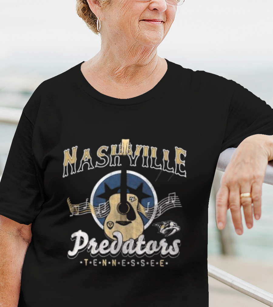 Nashville Predators Tennessee Music Guitar T-Shirt