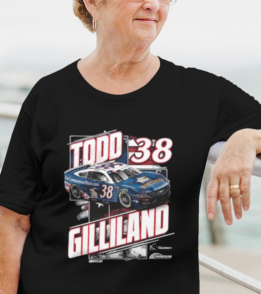 Todd Gilliland 38 Quincy Compressors Checkered Flag Sports Patriotic NASCAR Car T-Shirt