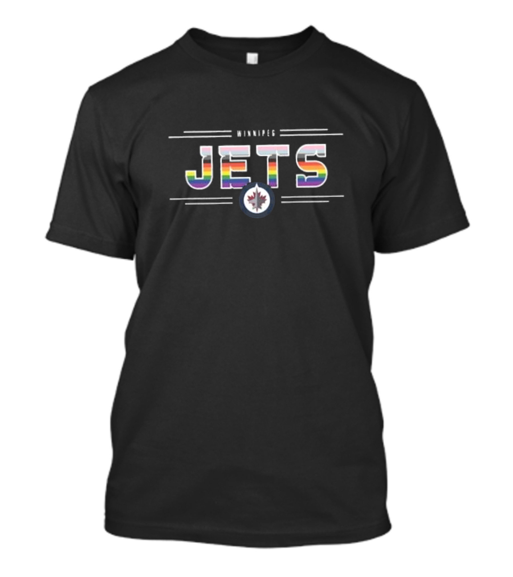 Winnipeg Jets Rainbow Logo Richmond Pride T-Shirt