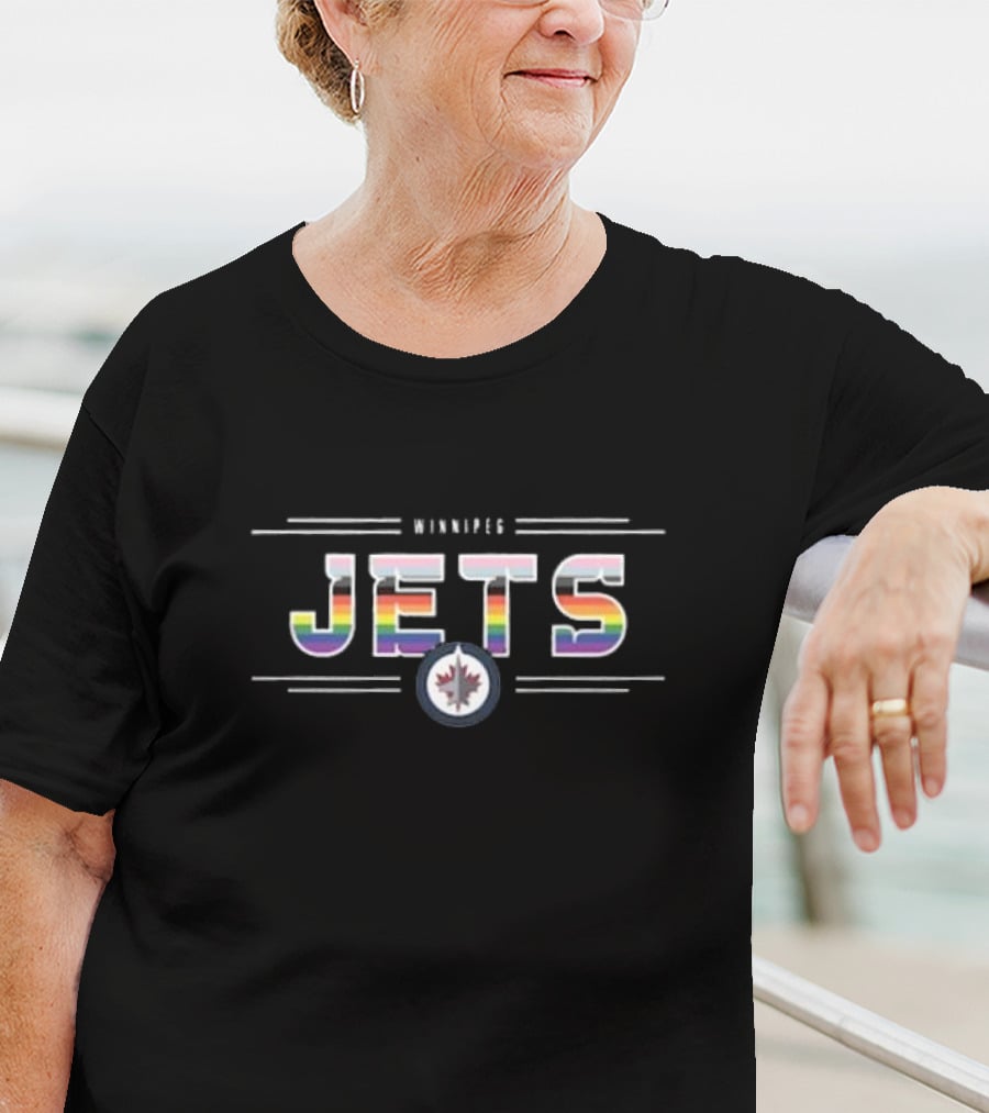 Winnipeg Jets Rainbow Logo Richmond Pride T-Shirt