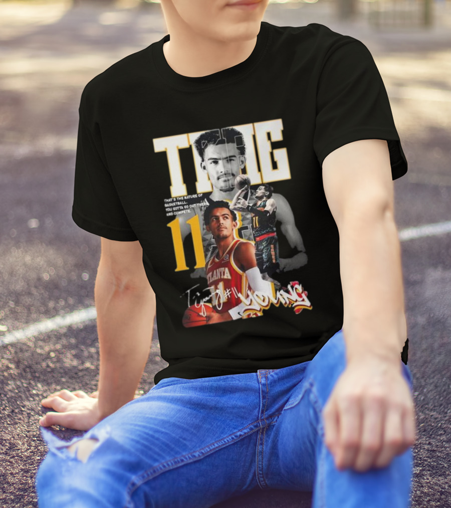 Trae Young Atlanta Hawks Basketball Star True Signature T-Shirt