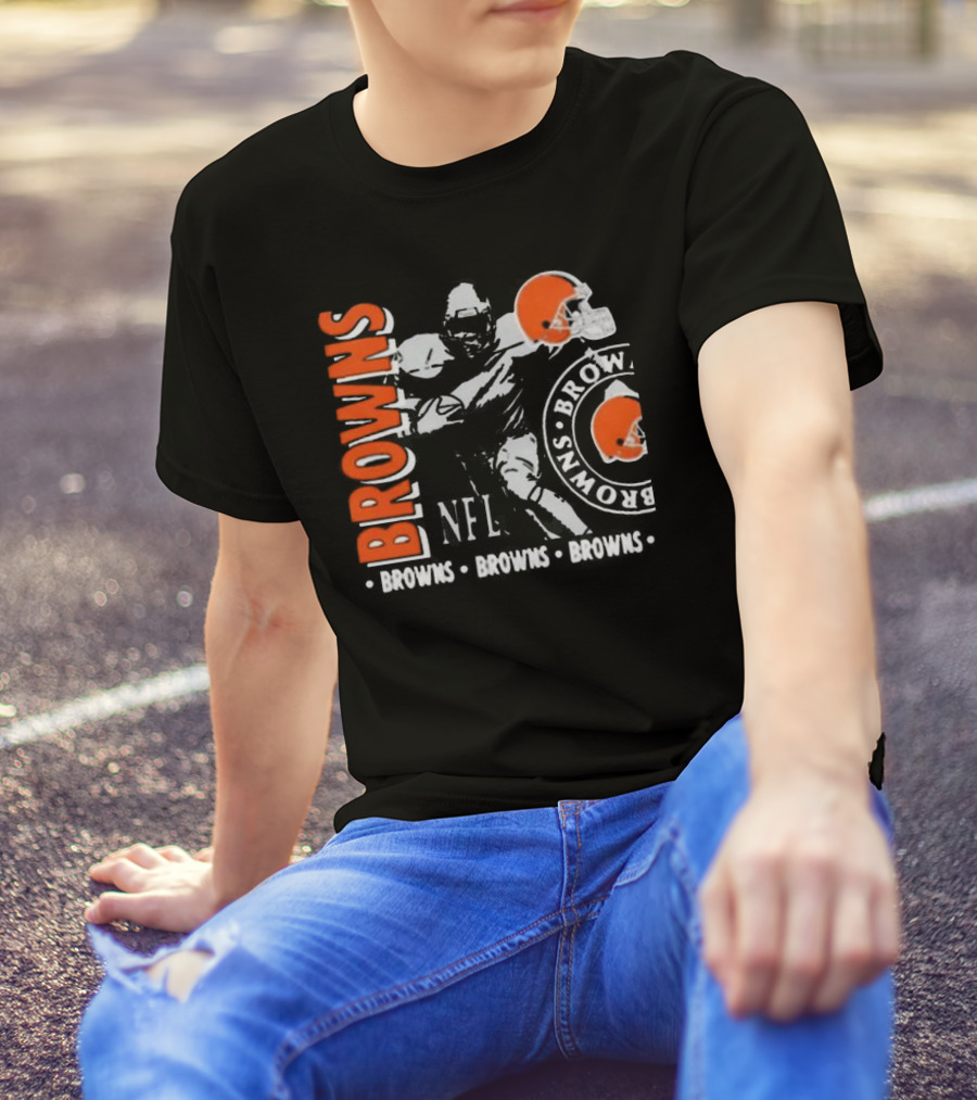 Cleveland Browns NFL Helmet And Player Browns Browns Browns T-Shirt
