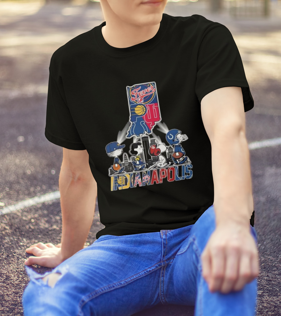 Indianapolis Colts Pacers Fever Hoosiers Snoopy Peanuts Indiana T-Shirt