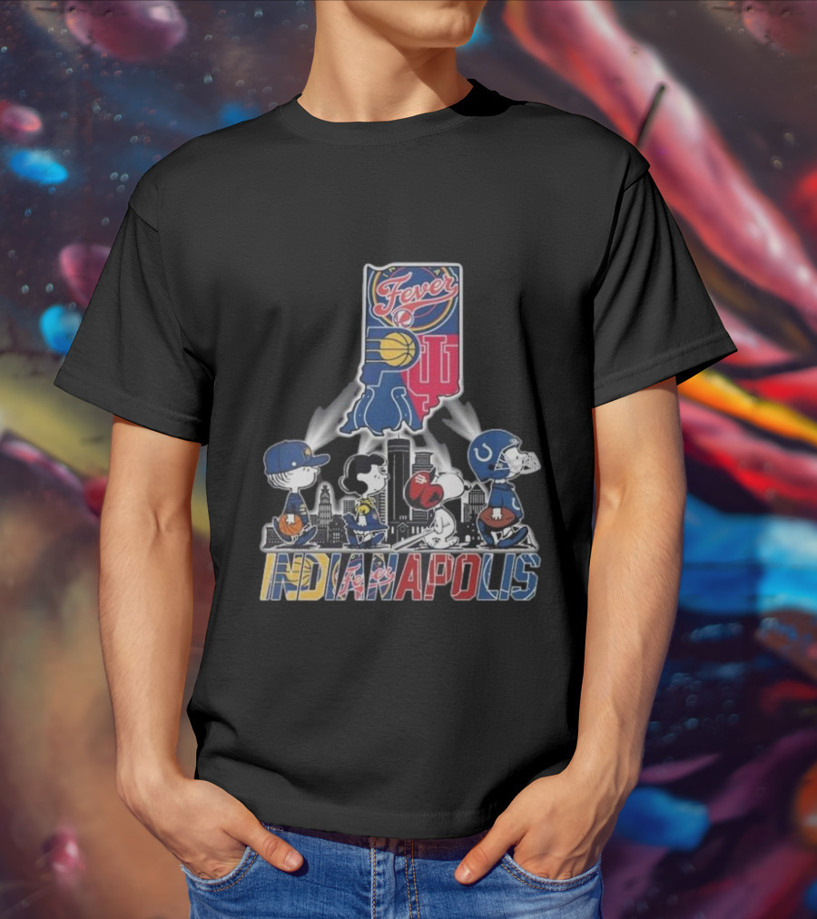 Indianapolis Colts Pacers Fever Hoosiers Snoopy Peanuts Indiana T-Shirt