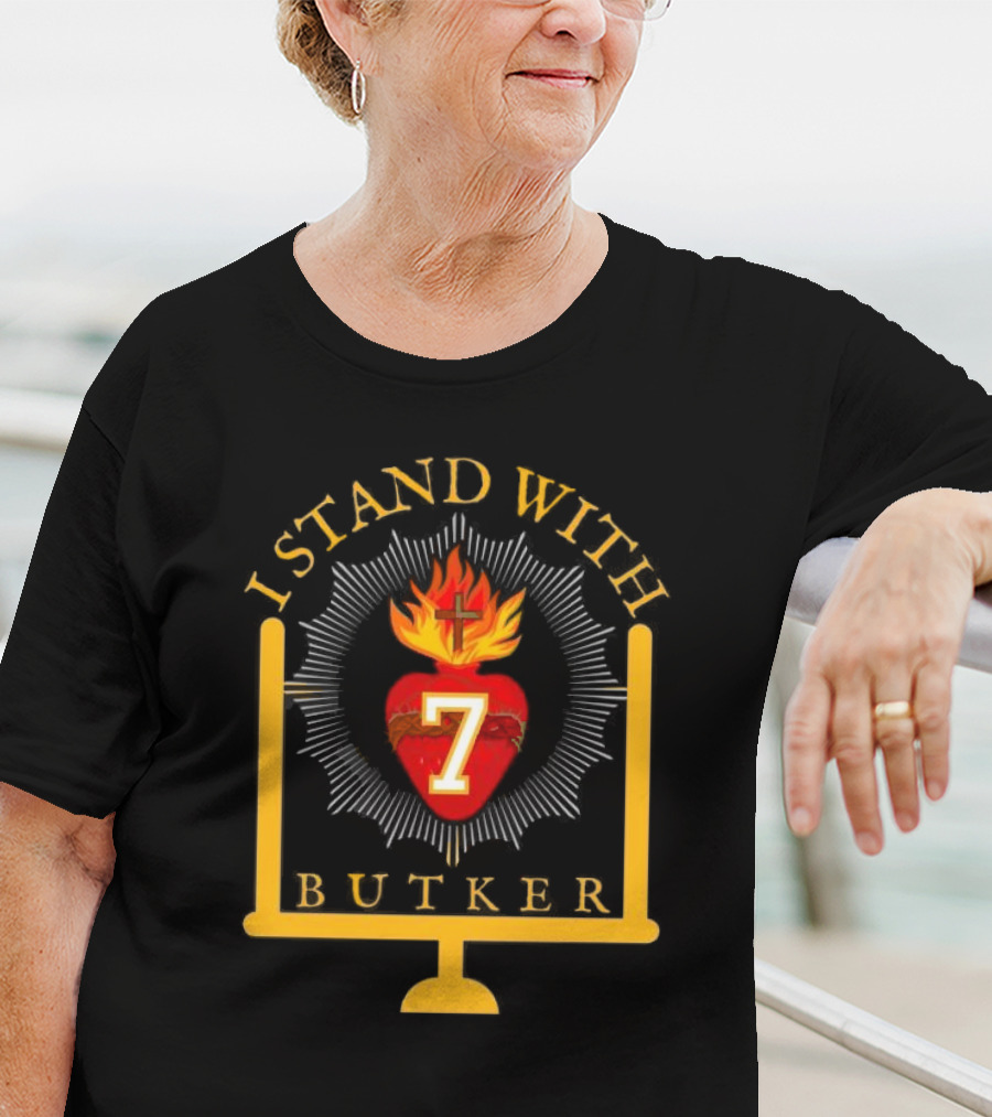 Kansas City Football I Stand With Butker Number 7 Symbolic Heart And Cross T-Shirt