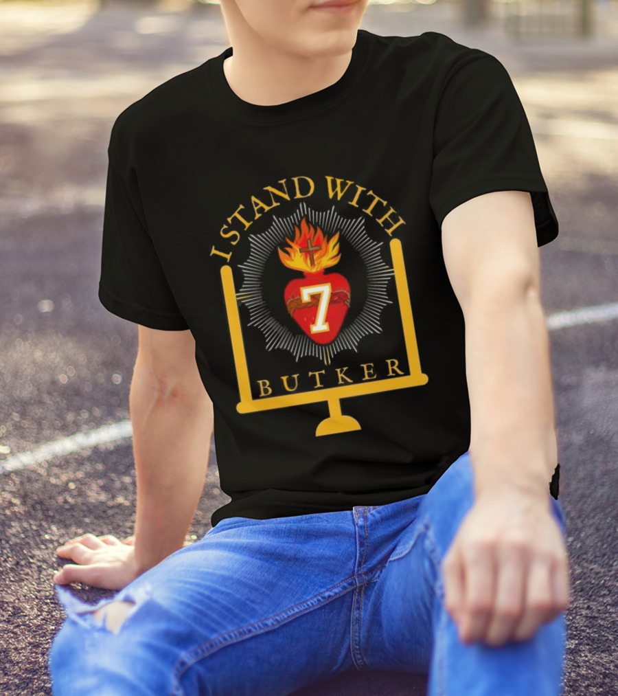 Kansas City Football I Stand With Butker Number 7 Symbolic Heart And Cross T-Shirt