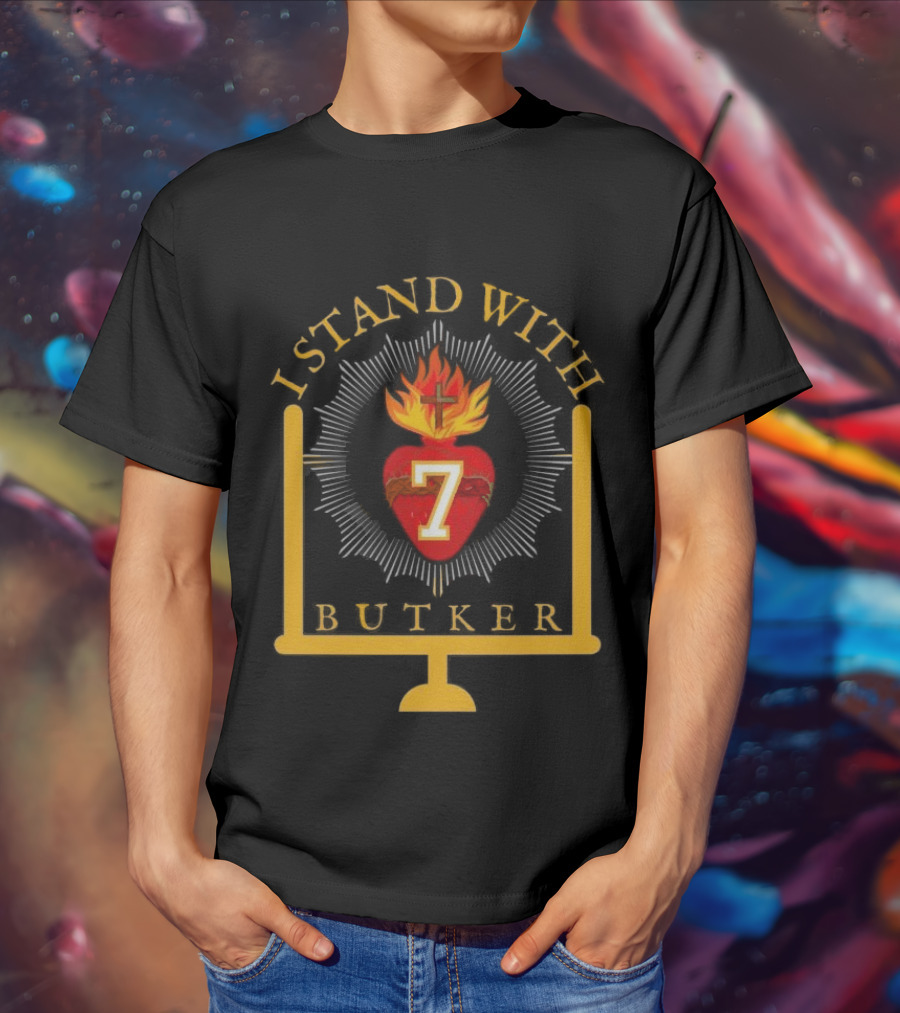 Kansas City Football I Stand With Butker Number 7 Symbolic Heart And Cross T-Shirt