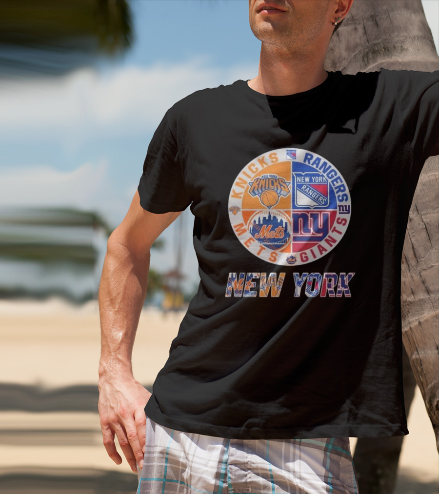 Knicks Rangers Mets Giants New York Proud Fan T-Shirt