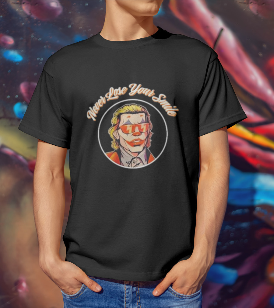 Never Lose Your Smile Retro Sunglasses Character T-Shirt