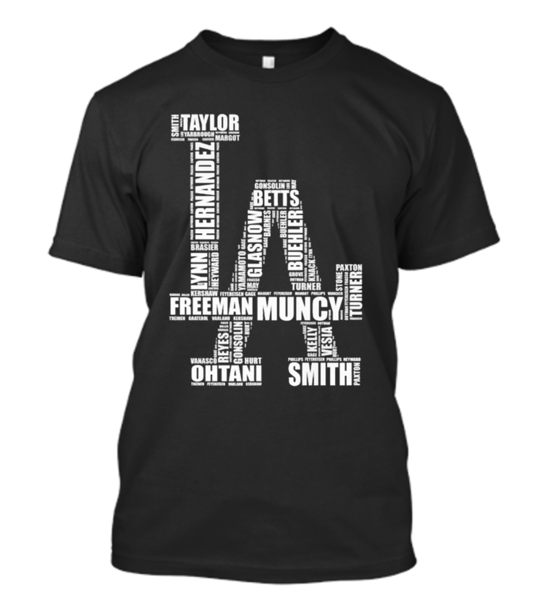 Los Angeles Dodgers LA Player Names Hernandez Betts Muncy Ohtani Smith T-Shirt