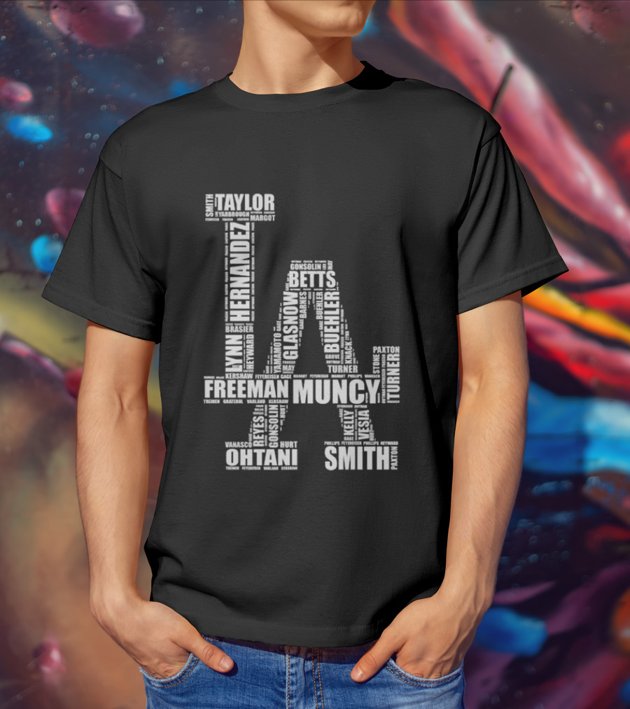 Los Angeles Dodgers LA Player Names Hernandez Betts Muncy Ohtani Smith T-Shirt