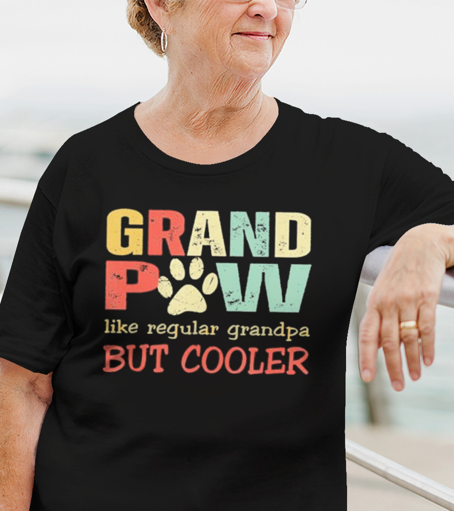 Grandpaw Like Regular Grandpa But Cooler Paw Print Father's Day T-Shirt