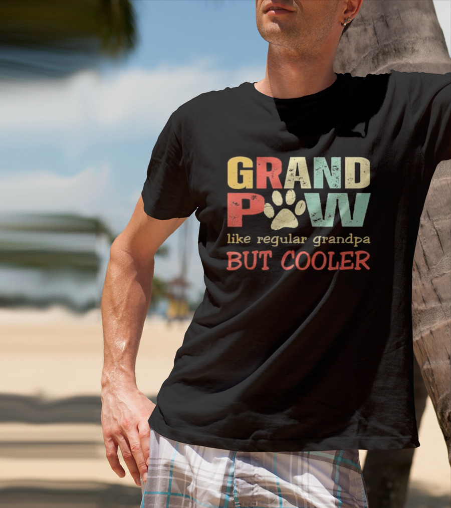 Grandpaw Like Regular Grandpa But Cooler Paw Print Father's Day T-Shirt