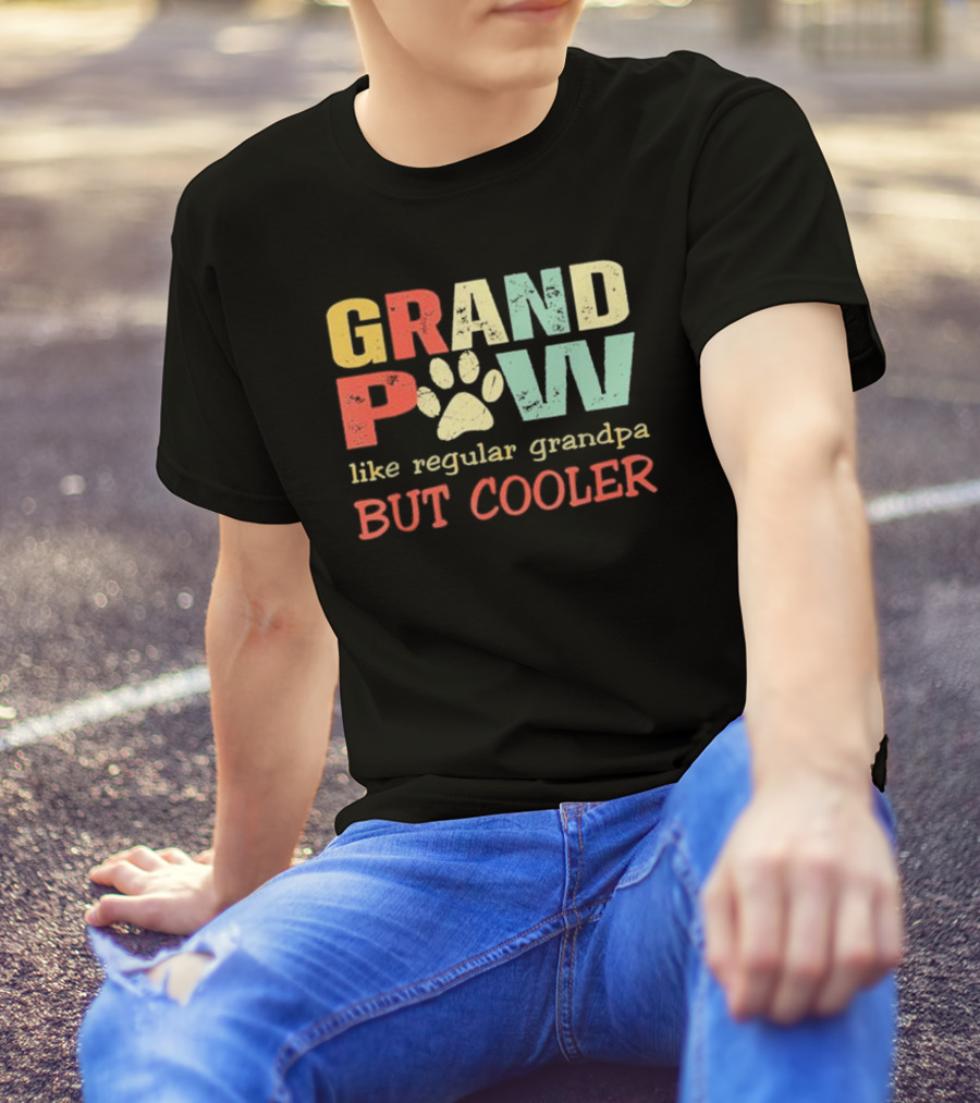 Grandpaw Like Regular Grandpa But Cooler Paw Print Father's Day T-Shirt