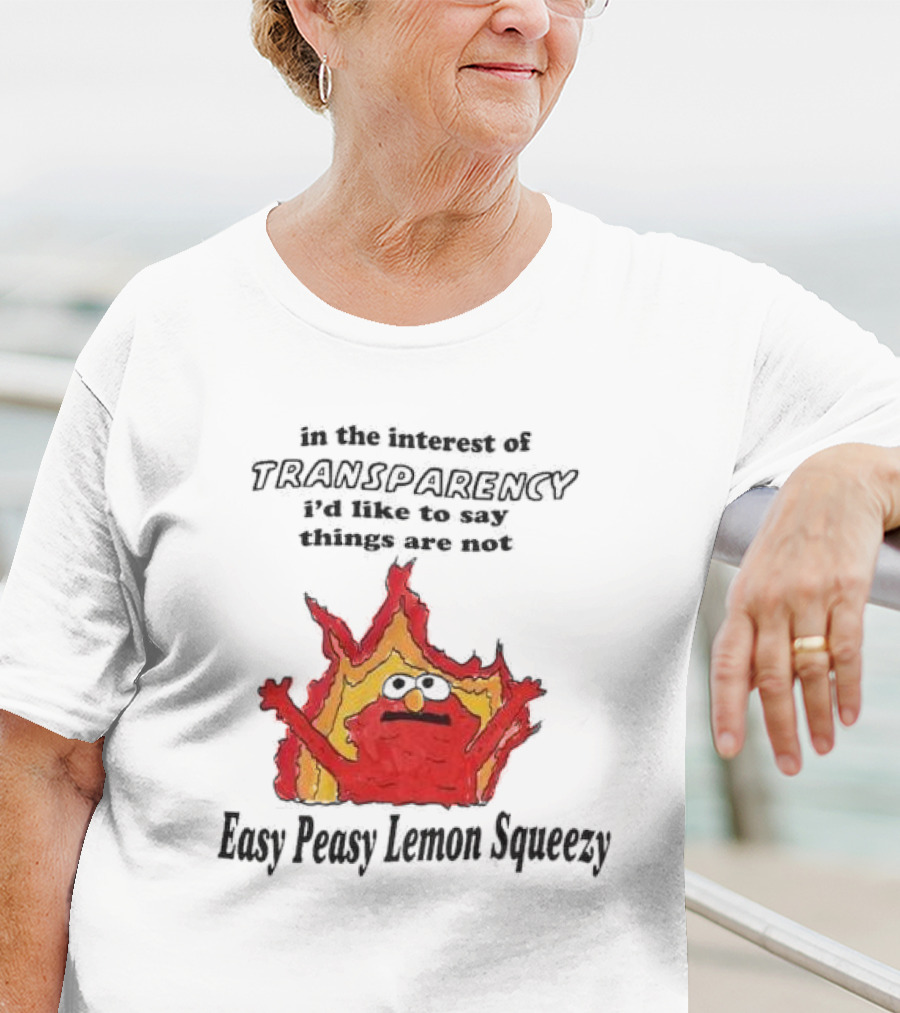 In The Interest Of Transparency I’d Like To Say Things Are Not Easy Peasy Lemon Squeezy Fire Meme T-Shirt