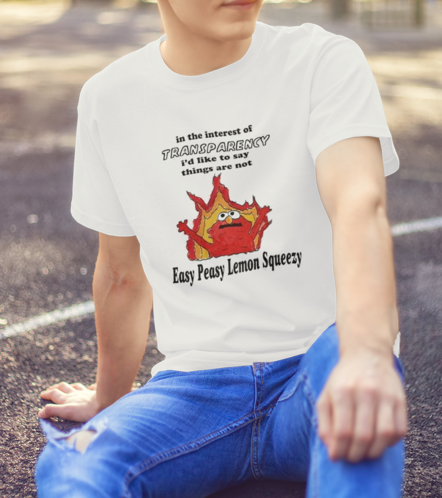 In The Interest Of Transparency I’d Like To Say Things Are Not Easy Peasy Lemon Squeezy Fire Meme T-Shirt