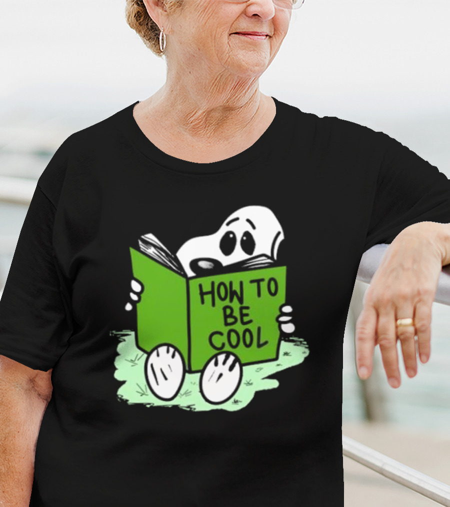 Snoopy Reading How To Be Cool Book Peanuts Comic Strip T-Shirt