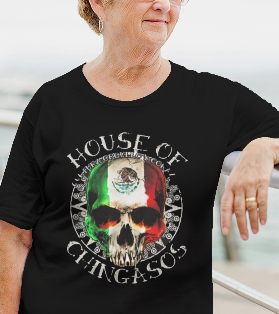 House Of Chingasos Calacas Cultura Mexican Skull Old School T-Shirt