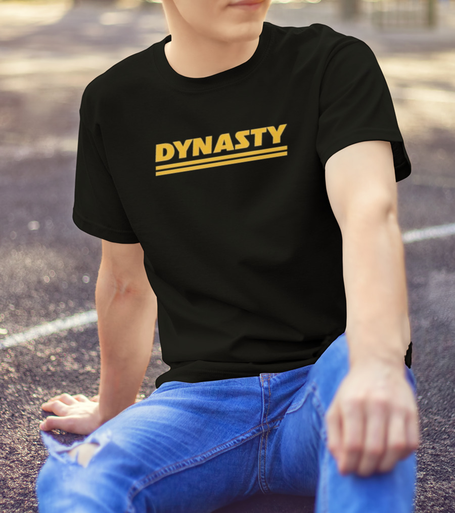 Dynasty Kansas City Parody Text In Yellow With Double Lines T-Shirt