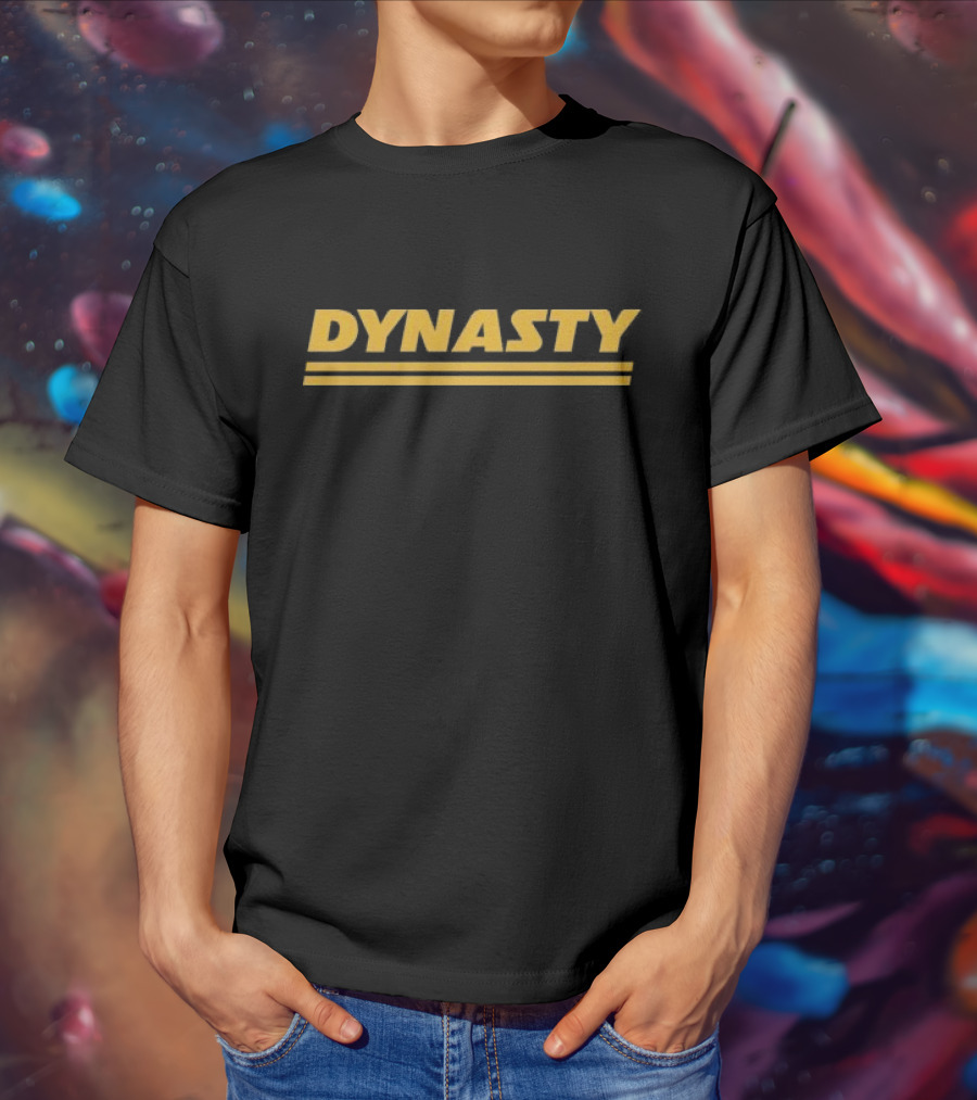 Dynasty Kansas City Parody Text In Yellow With Double Lines T-Shirt