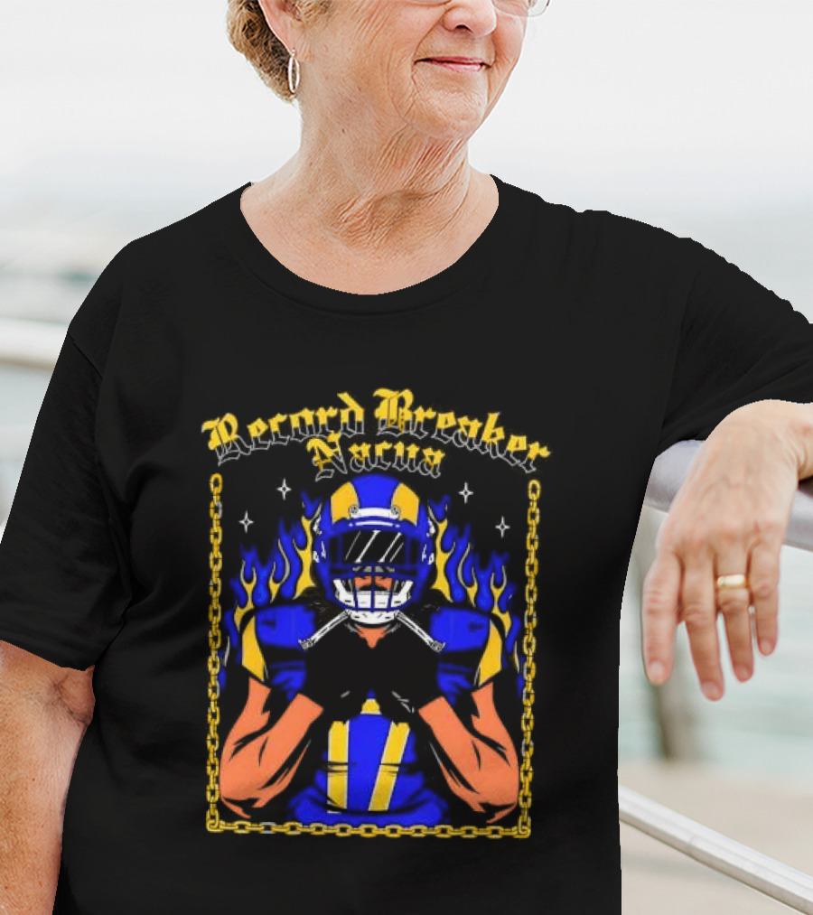 Record Breaker Nacua Football Flame And Chain T-Shirt