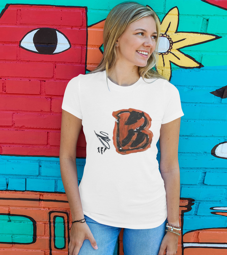 Jermaine Burton Cincinnati Bengals Paint Tri-Blend B T-Shirt
