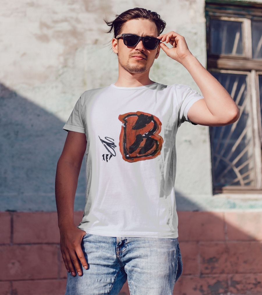 Jermaine Burton Cincinnati Bengals Paint Tri-Blend B T-Shirt