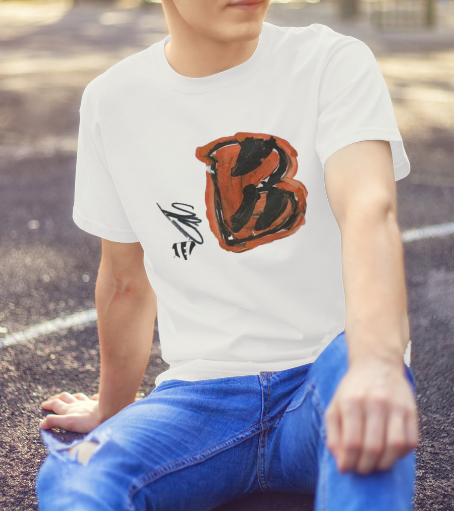 Jermaine Burton Cincinnati Bengals Paint Tri-Blend B T-Shirt