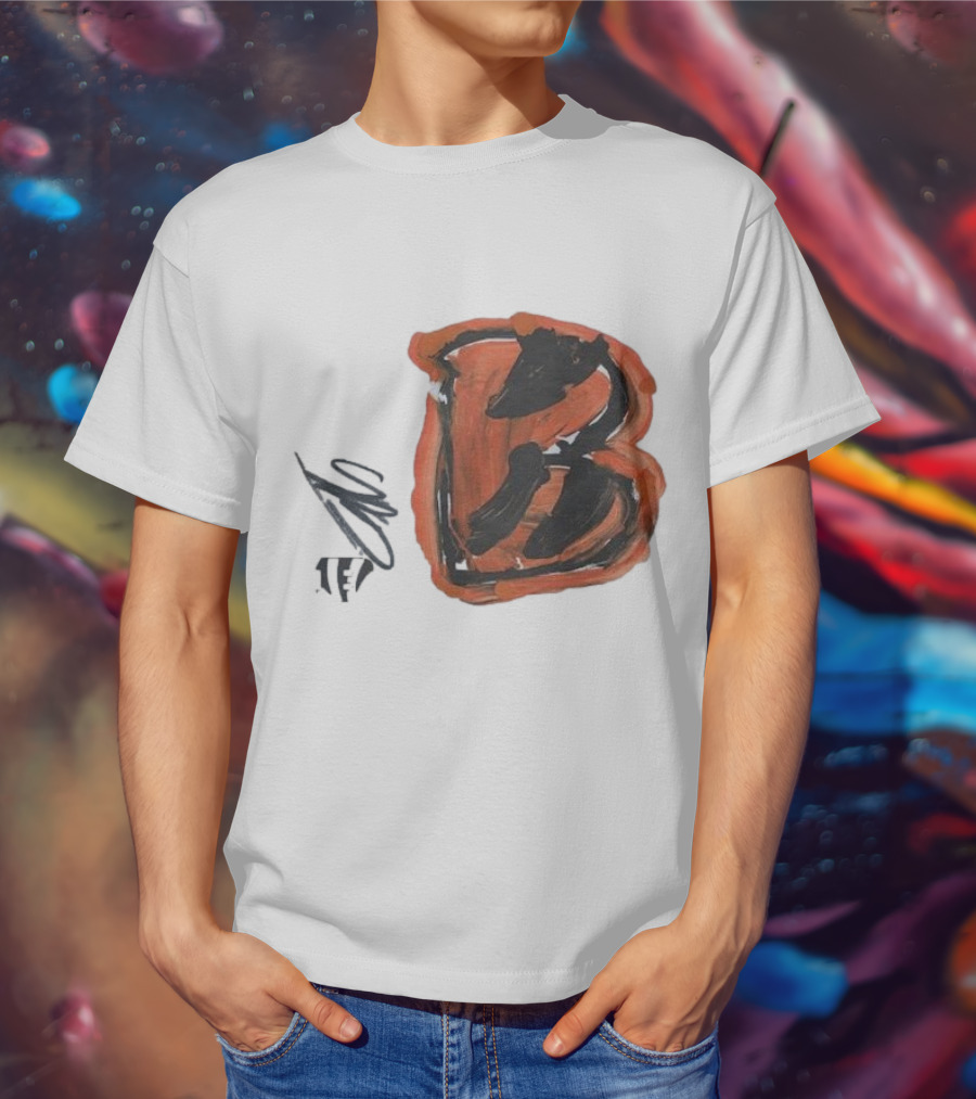 Jermaine Burton Cincinnati Bengals Paint Tri-Blend B T-Shirt