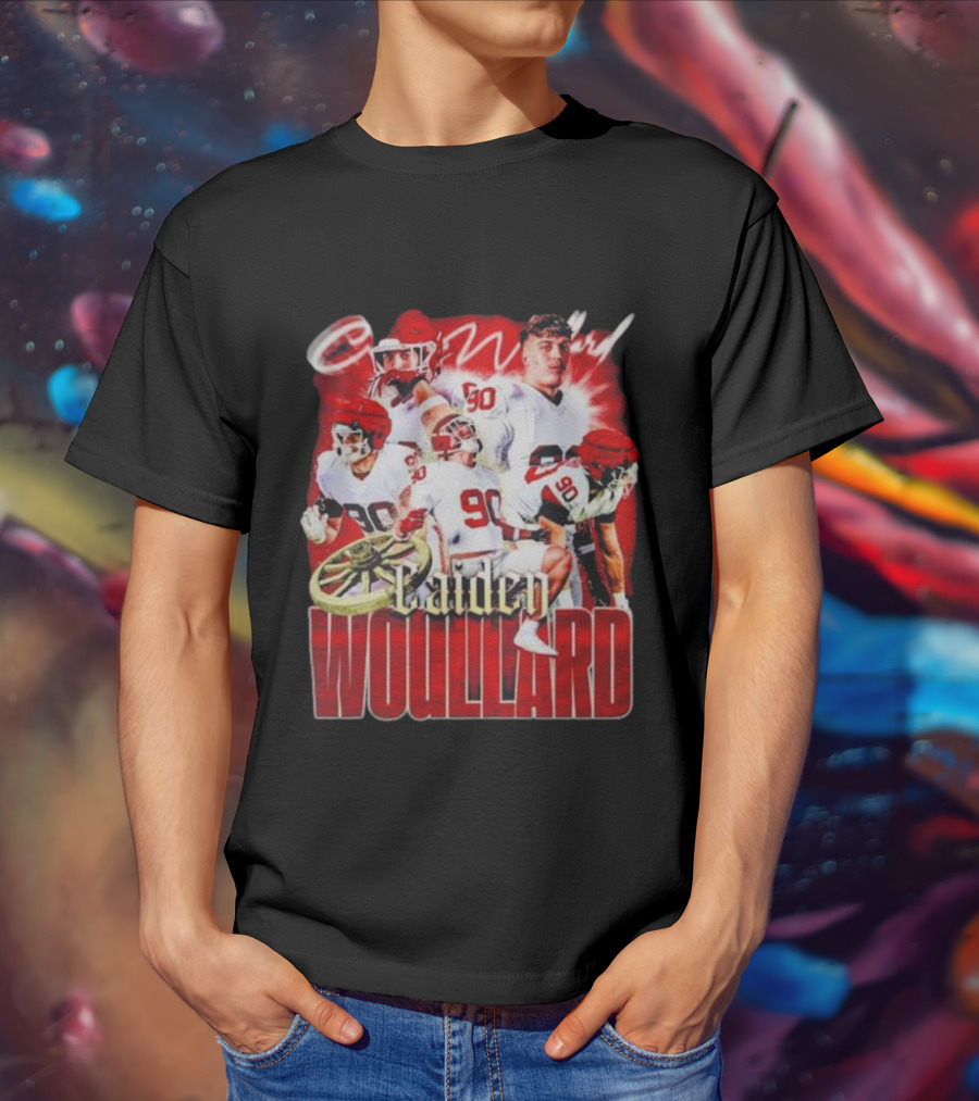 Caiden Wouillard 90 Football Action Collage T-Shirt