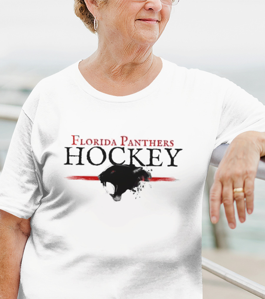Florida Panthers Vintage Hockey Black Red Panther T-Shirt