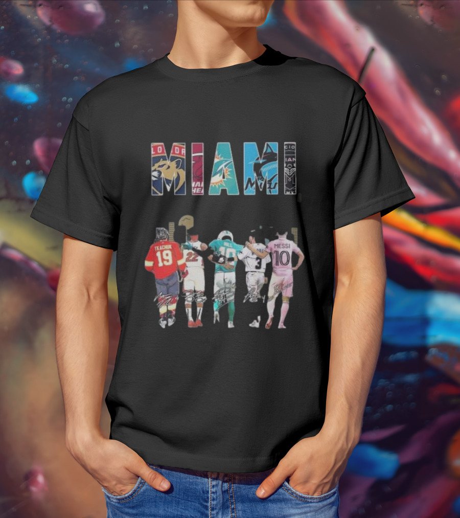 Miami Florida Panthers Heat Dolphins Marlins City Soccer Tee Players T-Shirt