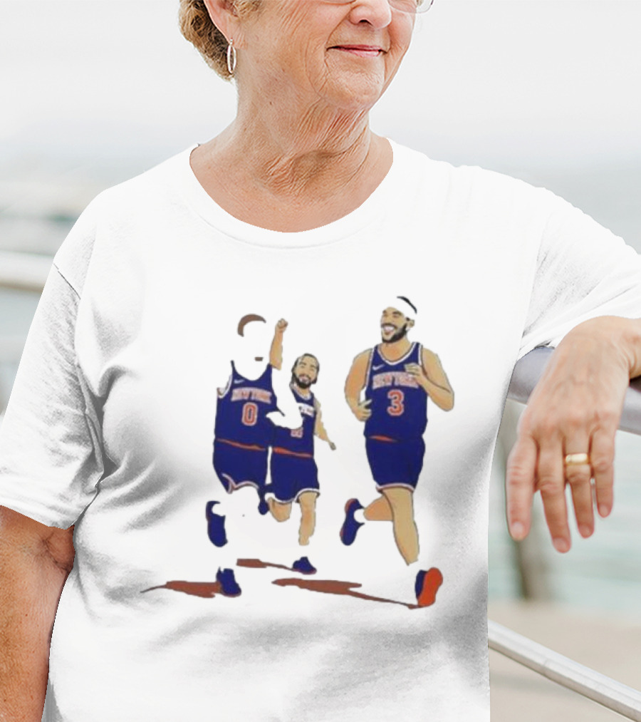 New York Knicks Donte DiVincenzo Jalen Brunson Josh Hart Villanova Basketball Team Players T-Shirt