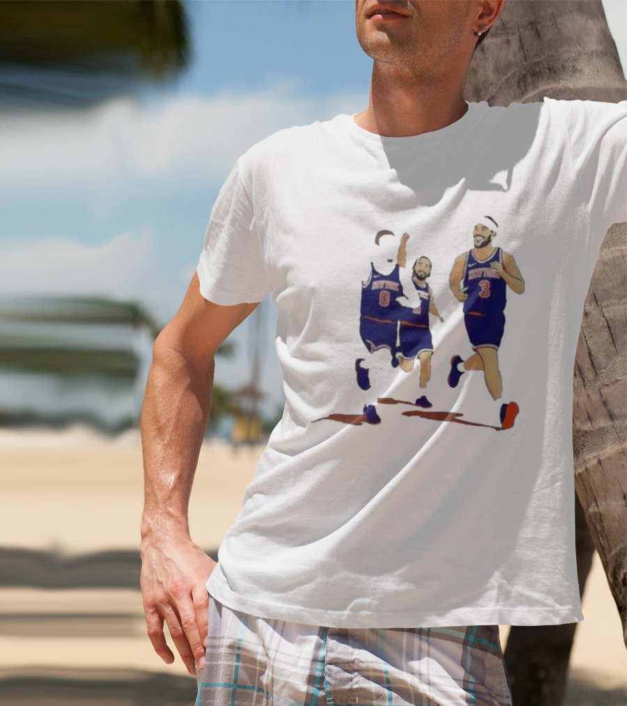 New York Knicks Donte DiVincenzo Jalen Brunson Josh Hart Villanova Basketball Team Players T-Shirt