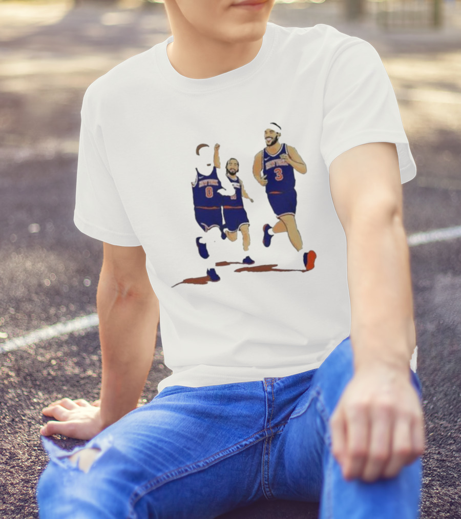 New York Knicks Donte DiVincenzo Jalen Brunson Josh Hart Villanova Basketball Team Players T-Shirt